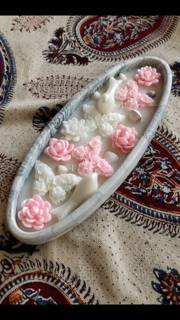 شمع قایقی گل وپروانه
