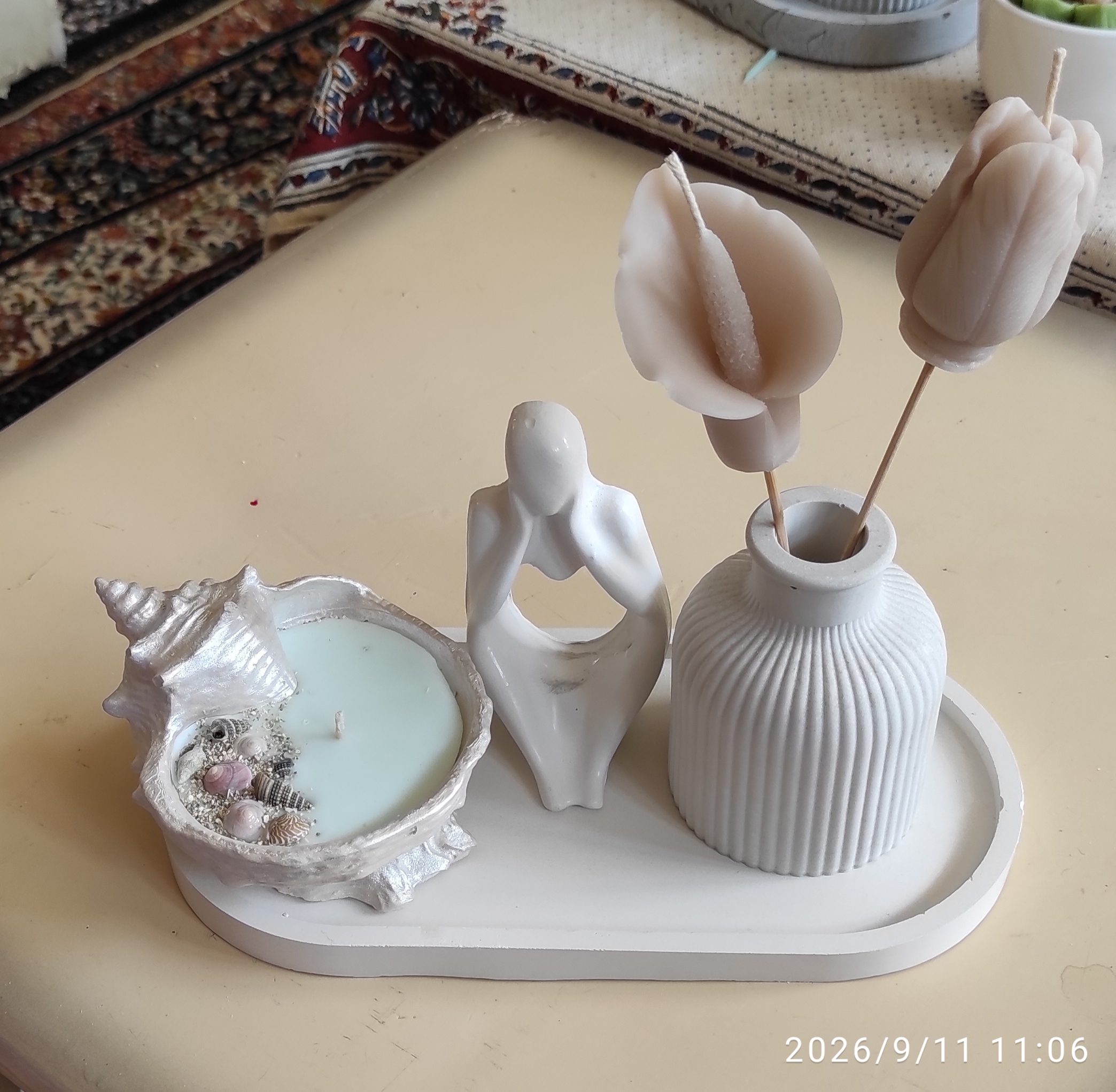 ست دکوری سنگ مصنوعی وشمع
